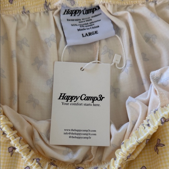 Yellow Shorts with Purple Bow Design - Picture 2 of 2